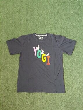 Youth Yogi Bear Colorful Cartoon Kids Navy Blue T Shirt Sz XL